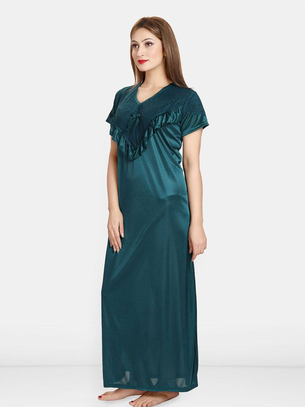 Be You Women Round Neck Maxi Nightdress