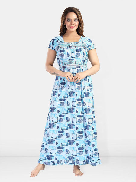 Be You Women Printed Maxi Nightdress