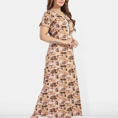 Be You Printed Satin Maxi Nightdress