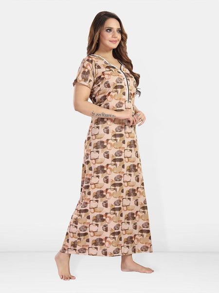 Be You Printed Satin Maxi Nightdress