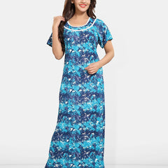 Be You Women Printed Maxi Nightdress