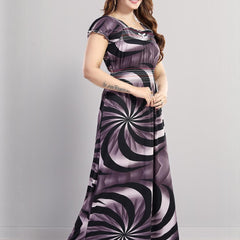 Be You Printed Square Neck Maxi Nightdress