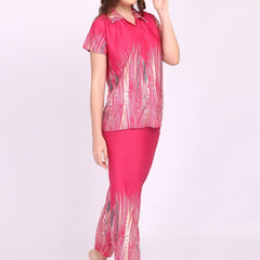 Be You Women Floral Printed Satin Night suit