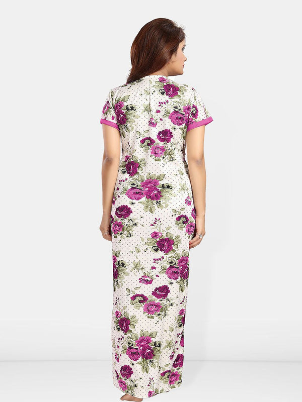Be You Women Printed Maxi Nightdress