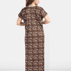 Be You Geometric Printed V-Neck Maxi Regular Nightdress