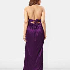 Be You Halter Neck Sleeveless Satin Maxi Nightdress