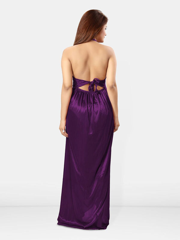Be You Halter Neck Sleeveless Satin Maxi Nightdress