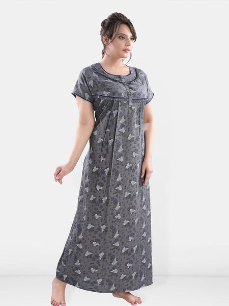 Be You Women Floral Printed Maxi Nightdress