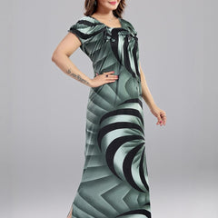 Be You Printed Square Neck Maxi Nightdress