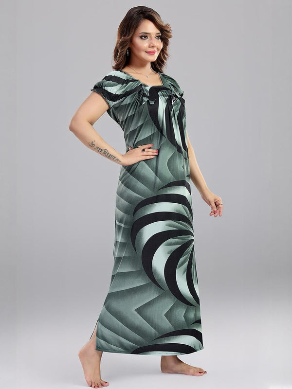 Be You Printed Square Neck Maxi Nightdress