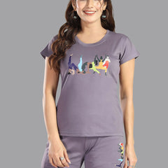 Be You Graphic Printed Round Neck Modal Night suit