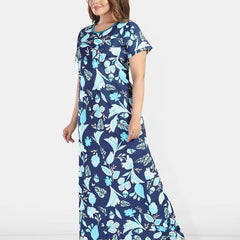 Be You Women Printed Maxi Nightdress