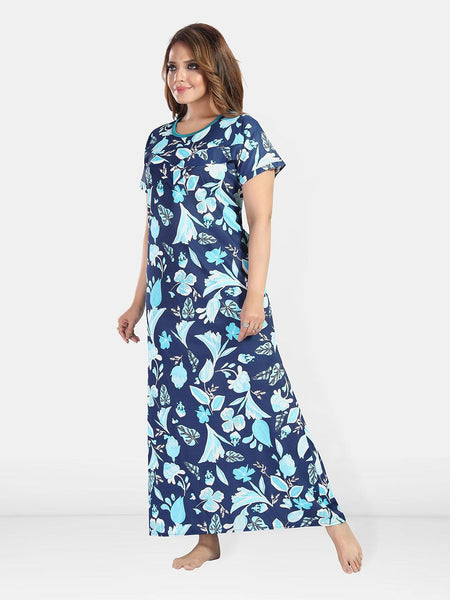 Be You Women Printed Maxi Nightdress