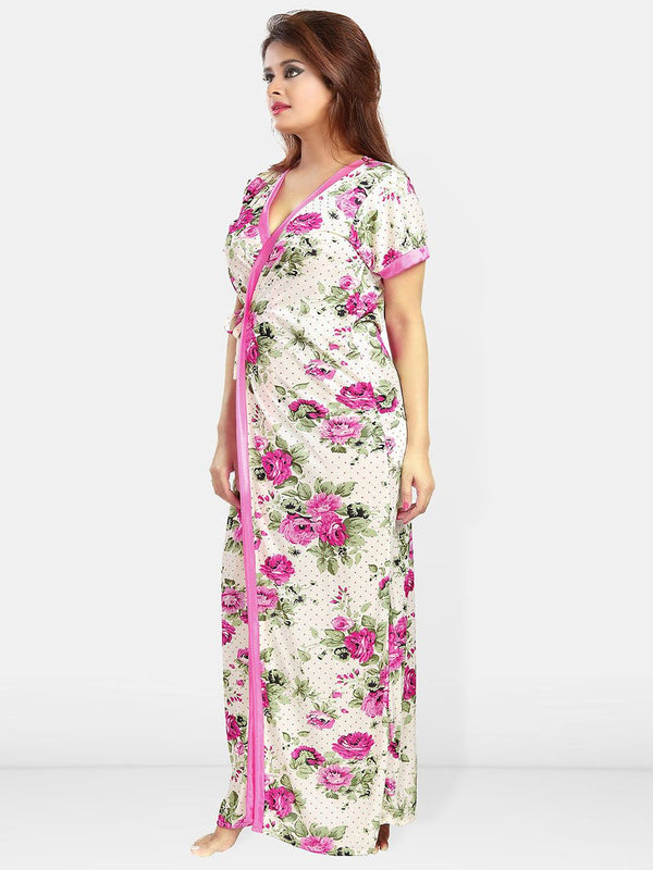Be You Floral Printed Satin Maxi Nightdress