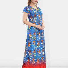 Be You Women Polka Dots Printed Maxi Nightdress