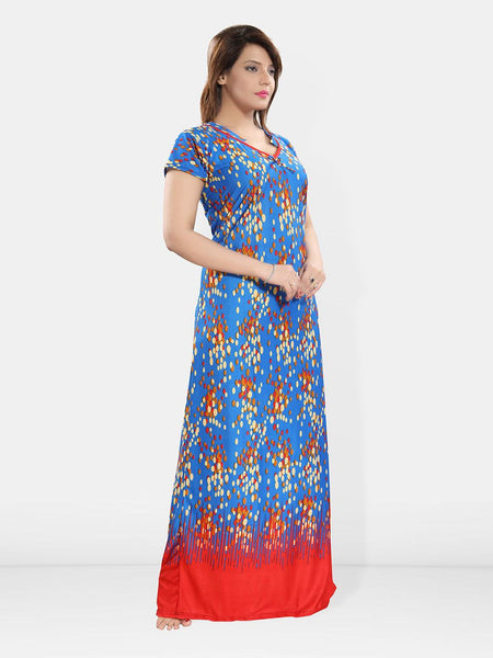 Be You Women Polka Dots Printed Maxi Nightdress
