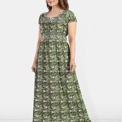 Be You Printed Smocked Maxi Nightdress
