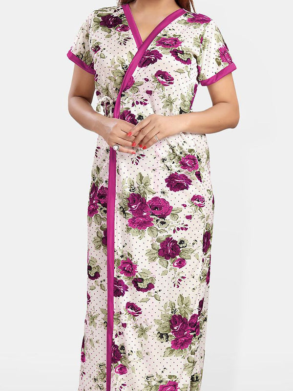 Be You Women Printed Maxi Nightdress