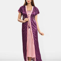 Be You 2 pieces Satin Maxi Nighty Set