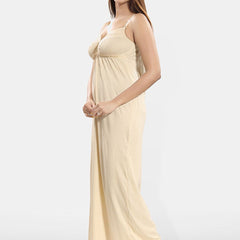 Be You Lace Cotton Shoulder Straps Maxi Nightdress