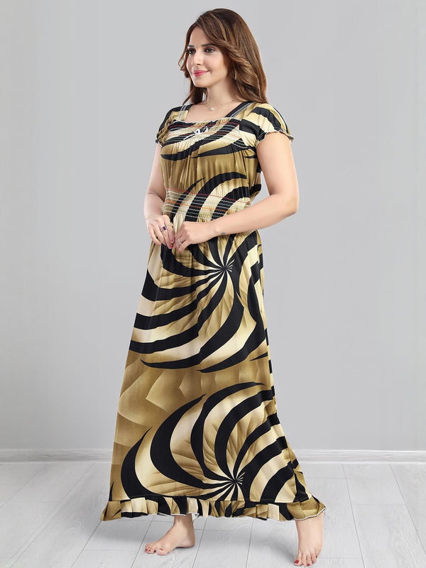 Be You Printed Square Neck Maxi Nightdress
