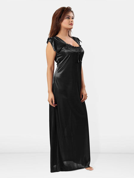 Be You Square Neck Sleeveless Satin Maxi Nightdress