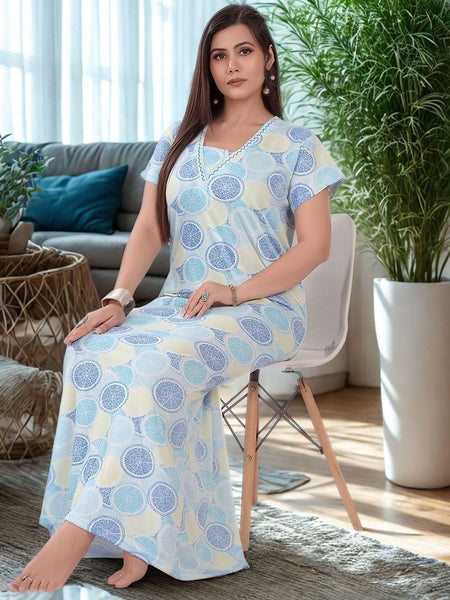 Be You Women Tropical Printed Maxi Sweat Nightdress
