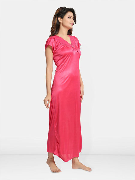 Be You Satin Solid Night Gown / Nighty For Women, Maxi Nightdress