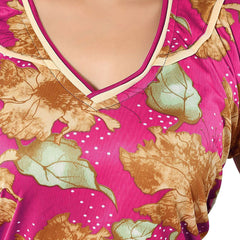 Be You Women Short Sleeves V-Neck Maxi Nightdress