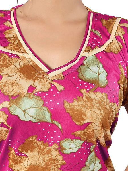 Be You Women Short Sleeves V-Neck Maxi Nightdress