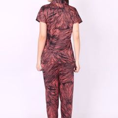 Be You Women Abstract Printed Shirt & Pyjama Night suit