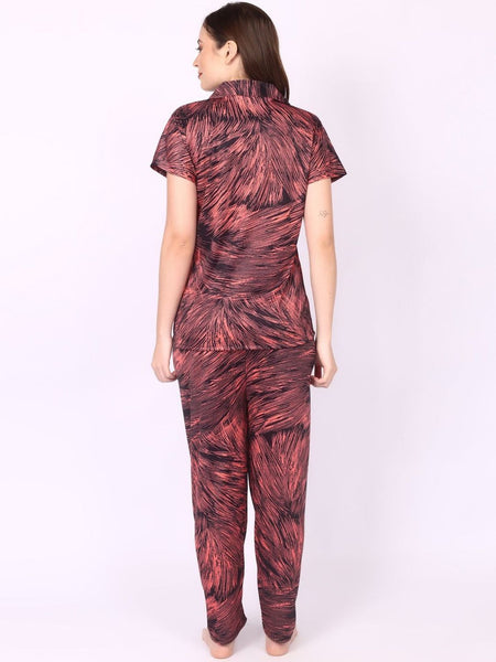 Be You Women Abstract Printed Shirt & Pyjama Night suit