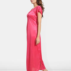 Be You Satin Solid Night Gown / Nighty For Women, Maxi Nightdress