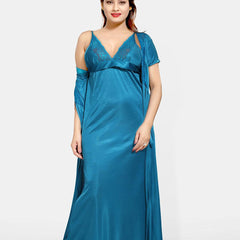 Be You Women Set of 4 Satin Wrap Nightdress
