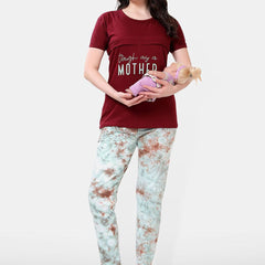 Be You Women Maternity Tie and Dye Night suit