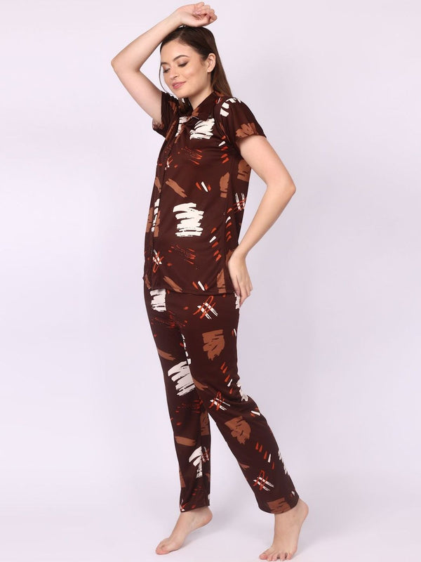 Be You Women Abstract Printed Night suit