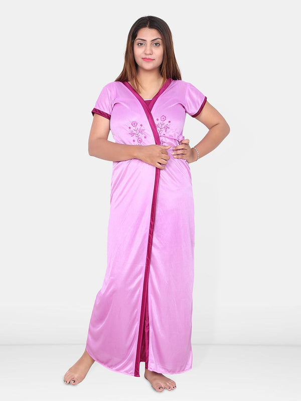 Be You Set of 2 Embroidered Maxi Wrap Nightdress