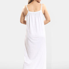 Be You Women Lace Cotton Maxi Nightdress