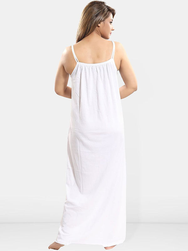 Be You Women Lace Cotton Maxi Nightdress