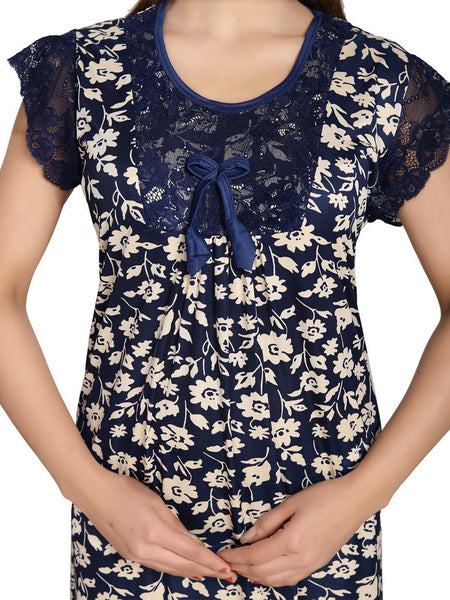 Be You Women Printed Maxi Nightdress