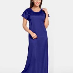Be You Round Neck Satin Maxi Nightdress