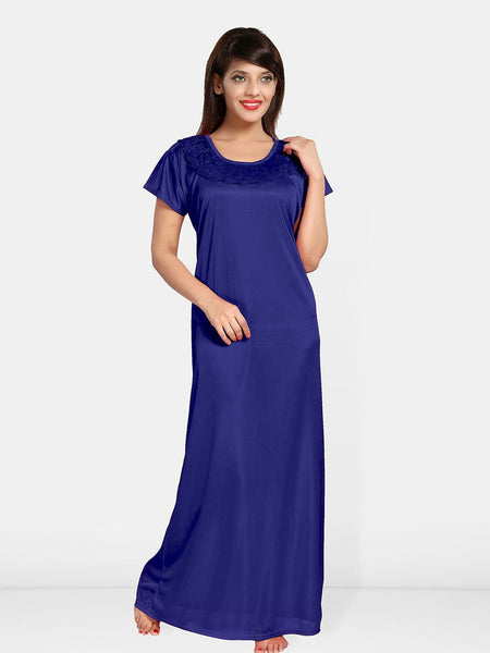 Be You Round Neck Satin Maxi Nightdress