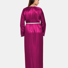 Be You Women Solid Maxi Nightdress