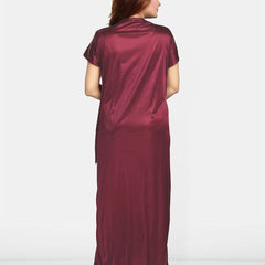 Be You Women Self Design Maxi Nightdress with Robe
