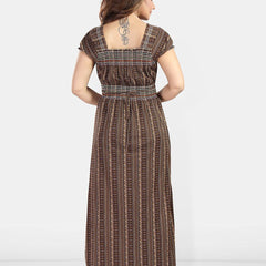 Be You Women Printed Maxi Nightdress