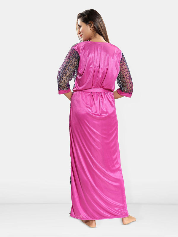 Be You Set of 2 Satin Maxi Wrap Nightdress