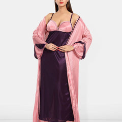Be You Women Satin Maxi Nightdress With Robe