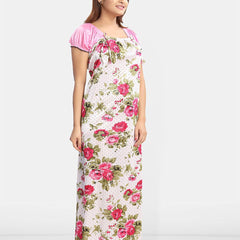 Be You Women Printed Maxi Nightdress