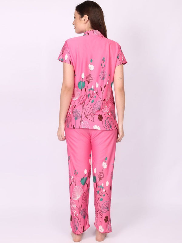 Be You Women Floral Printed Top & Pyjama Night suit
