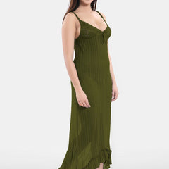 Be You Women Self Design Shoulder Straps High-Low Net Baby Doll